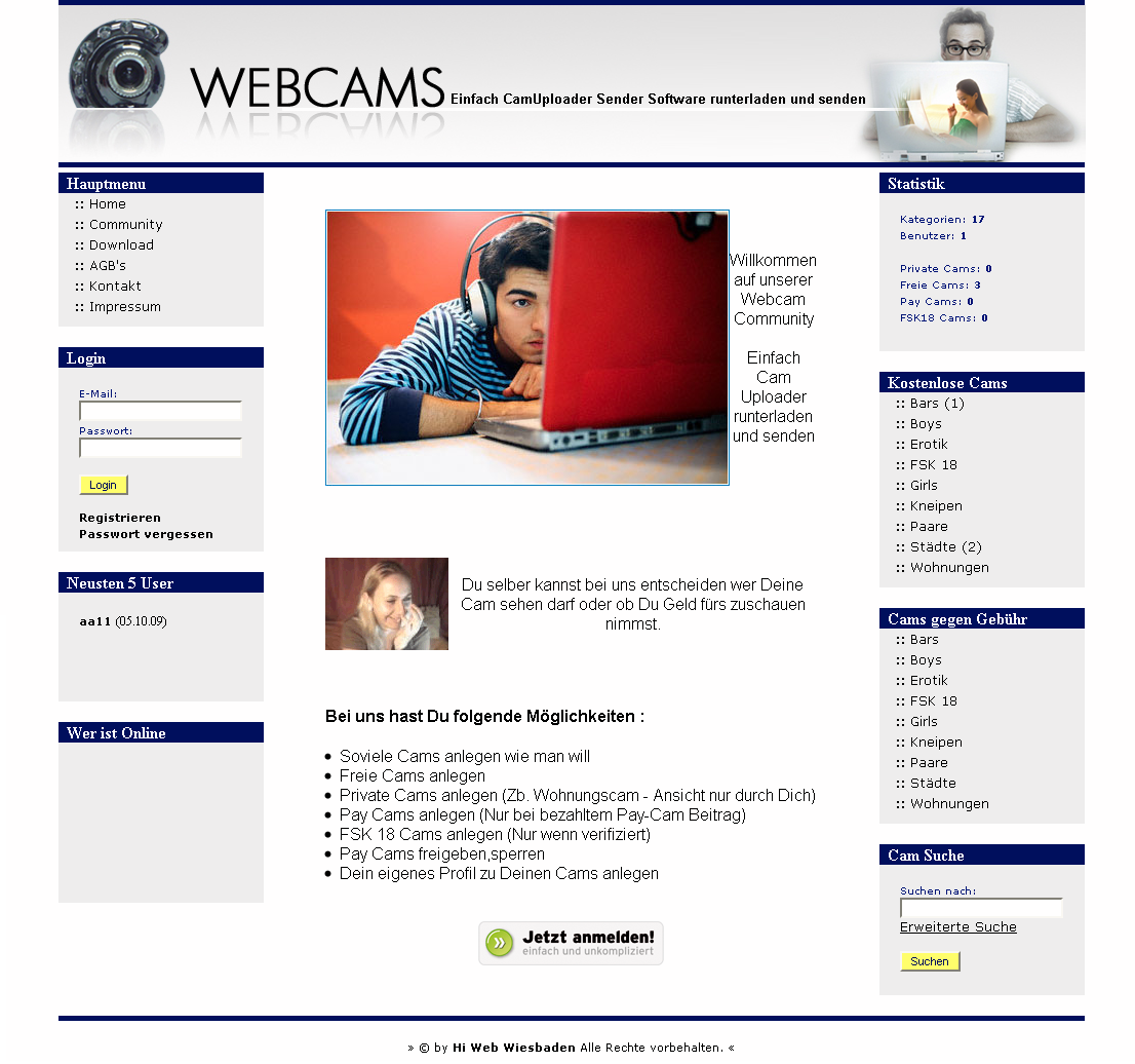 PHP Script Webcam Community System inkl Sender & Uploader Software