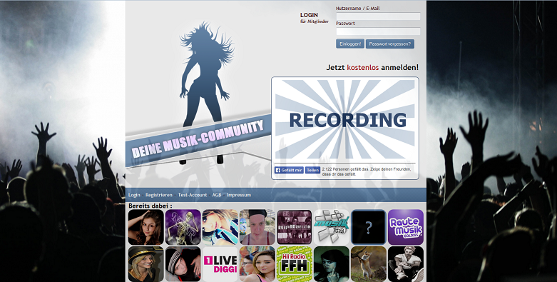 Webradio und Musiker Social Netzwerk Community Standart